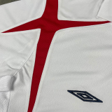 2006 England Home White Retro Soccer Jersey
