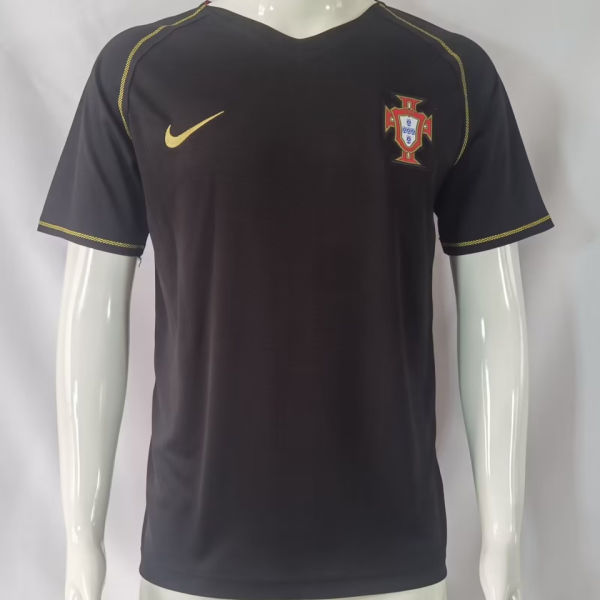 2006 Portugal Black Retro Soccer Jersey
