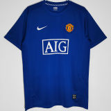 RONALDO #7 2008-09 M Utd Away Retro Jersey 欧冠字体 07/08球+2008世俱杯金章
