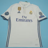 2016/17 RM White Home Retro Long Sleeve Soccer Jersey