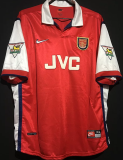 BERGKAMP #10 ARS Home Retro Jersey 1998/99 (Have Patch 带 1997-1998 金双臂章 FA Premier League Font 英超字体 )