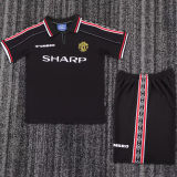 1998/99 M Utd Black Retro Kids Soccer Jersey