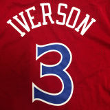 IVERSON # 3 76ers Red Mitchell Ness Retro Jerseys