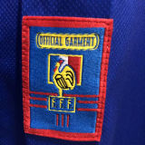 1998 France Home Long Sleeve Retro Soccer Jersey