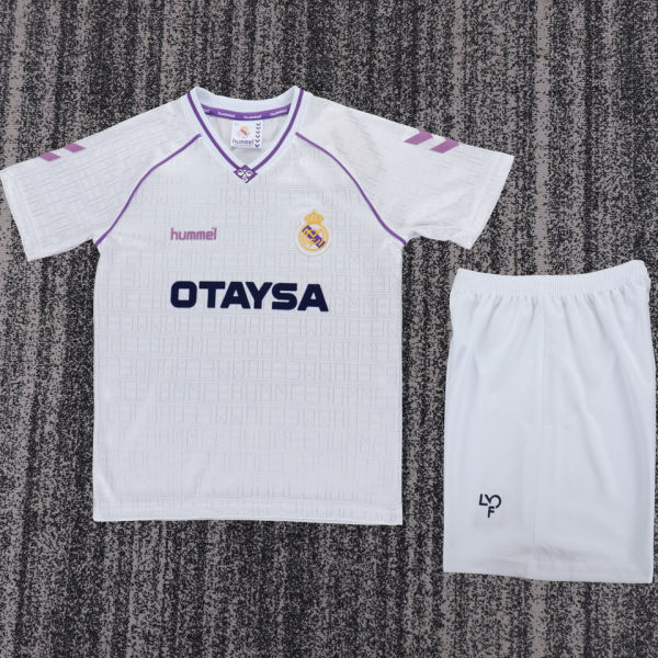 1990/1992 RM Home White Retro Kids Soccer Jersey
