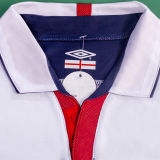 2004 England Home White Retro Soccer Jersey