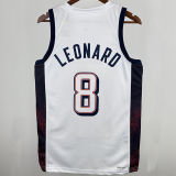 2025 Team USA LEONARD #8 White NBA Jerseys