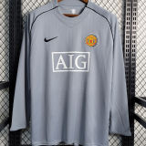 2007/08 M Utd Gray Goalkeeper Long Sleeve Retro Jersey