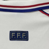 1998 France Away White Retro Soccer Jersey 有胸前小字