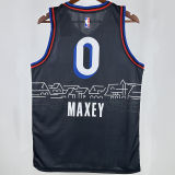 2021 76ers MAXEY #0 Sapphire Blue City Edition NBA Jerseys 热压