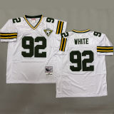 WHITE #92 Men's Green Bay Packers Retro NFL Jersey 包装工