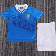 1996 Brazil Away Retro Kids Soccer Jersey