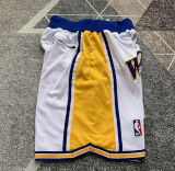 Warriors White Four Bags NBA Pants