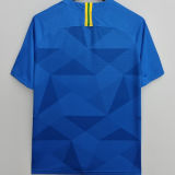 2018 Brazil Away Blue Fans Soccer Jersey