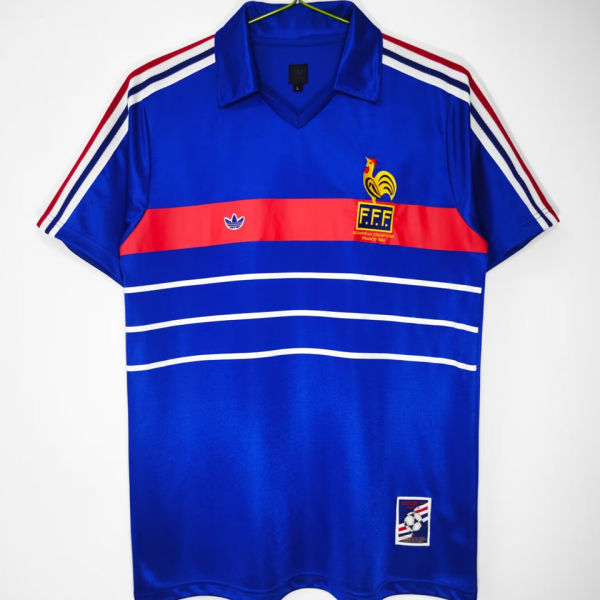 1984 France Home Blue Retro Soccer Jersey