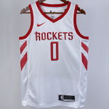 Rockets  WESTBROK #0 White Home NBA Jerseys
