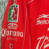 1999/2000 Deportivo Toluca Home Red Retro Long Sleeve Soccer Jersey 托卢卡
