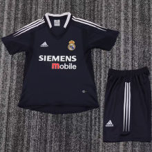 2004/05 RM Away Black  Retro Kids Soccer Jersey