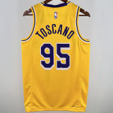 2024/25 Lakers TOSCANO #95  Yellow  NBA Jerseys