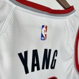 Trail Blazers YANG #16 White NBA Jersey