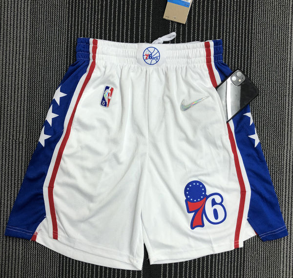 2022 76ers White 75 years NBA Pants