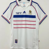1998 France Away White Retro Soccer Jersey 有胸前小字