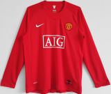 RONALDO #7 2007-08 M Utd Home Red Long Sleeve Retro Jersey League Version 联赛版带06/07英超双金章