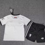 2024/25 M Utd Third White Kids Soccer Jersey 黑裤