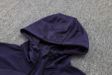 2024 PSG Dark Purple Hoody Zipper Jacket Tracksuit