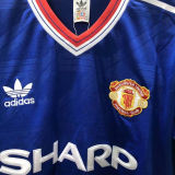1986/88 M Utd Away Blue Retro Soccer Jersey