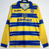 1998/99 Parma Home Yellow Retro  Long Sleeve Soccer Jersey