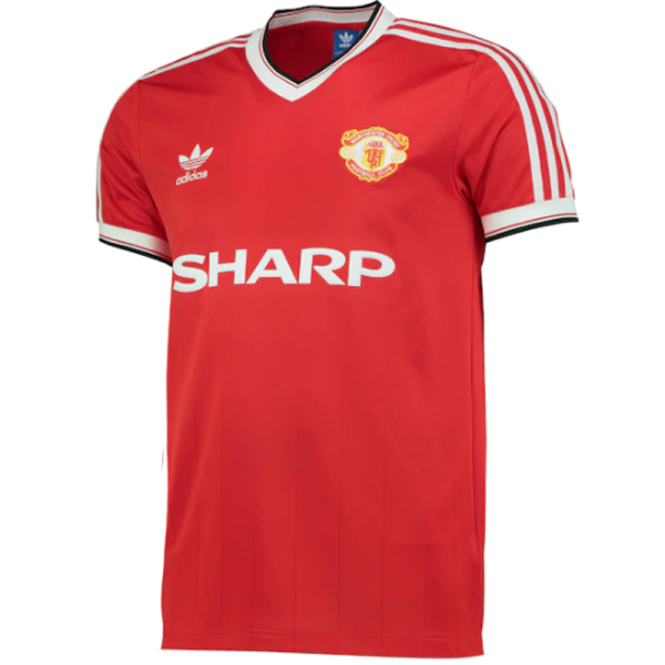 1984 M Utd Home Red Retro Soccer Jersey