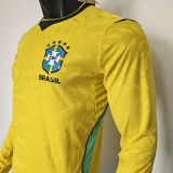 2026/27 Brazil Home Yellow Player Version Long Sleeve Soccer Jersey