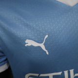 2025/26 Man City Home Blue Player Version Soccer Jersey