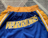Warriors Retro Blue Four Bags NBA Pants