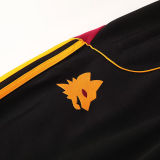 2026/27 Roma Black Hoody Thickened Fluff Zipper Jacket Tracksuit