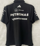 2026 Mercedes AMG Petronas F1 Black POLO Team T-Shirt  有领