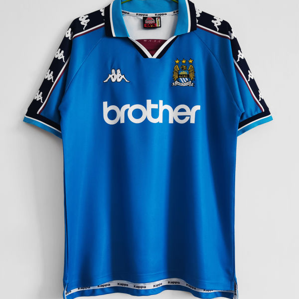 1997/99 Man City Home Blue Retro Soccer Jersey