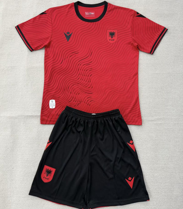 2026/27 Albania Home Red Kids Soccer Jersey 阿尔巴尼亚