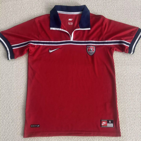 1998 U.S Away Red Retro Soccer Jersey