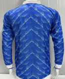 1989/1990 Karlsruher SC Away Blue Retro Long Sleeve Jersey 卡尔斯鲁厄