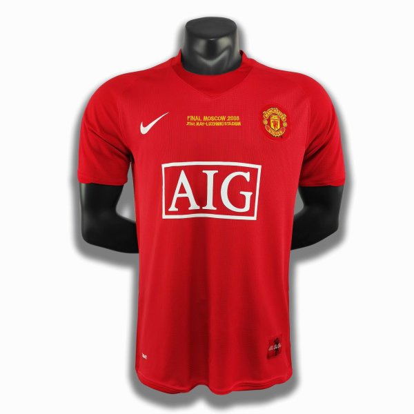 Retro Manchester United Home With Embroidery Champion 1:1 Quality Soccer Jersey   2007-2008
