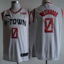 NBA  New season rockets (new fabric printing) No.0 Westbrook White City Edition