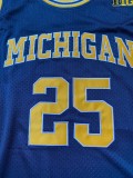 NCAA University of Michigan # 25 Juwan Howard dark blue jersey