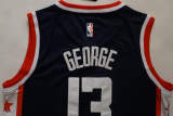 NBA New season clippers (new fabric print) 13 George City Edition dark blue, black, white, retro white