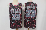 NBA Bulls No.23 black print swing tear tear limited edition retro Jersey