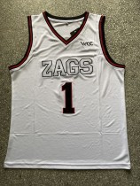 NCAA University of Gonzaga #1 white university Jersey