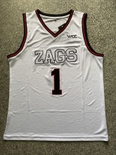 NCAA University of Gonzaga #1 white university Jersey