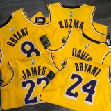 NBA Laker crew neck retro Yellow No. 23 James with chip  1:1