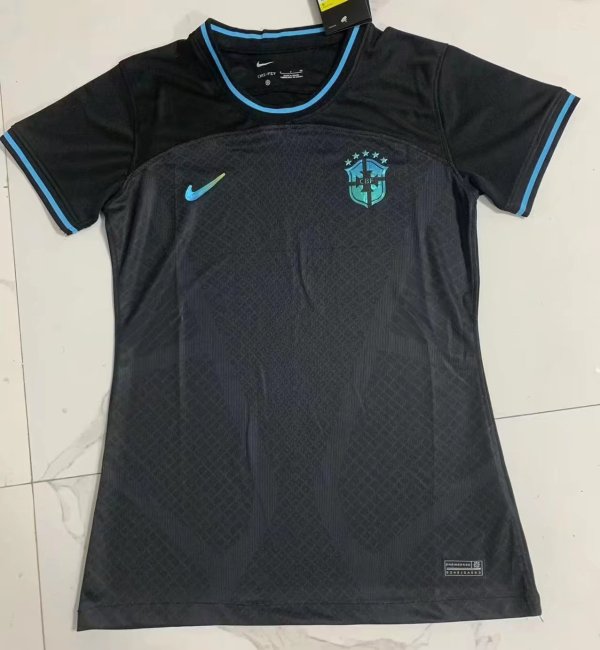 Brazil Black  Women Fans  1:1 Quality Soccer Jersey   22-23